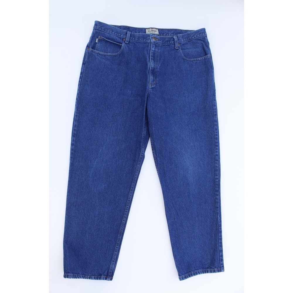 LL BEAN Men's 40x30 Double‎ L Natural Fit 100% Cotton Denim Blue Jeans